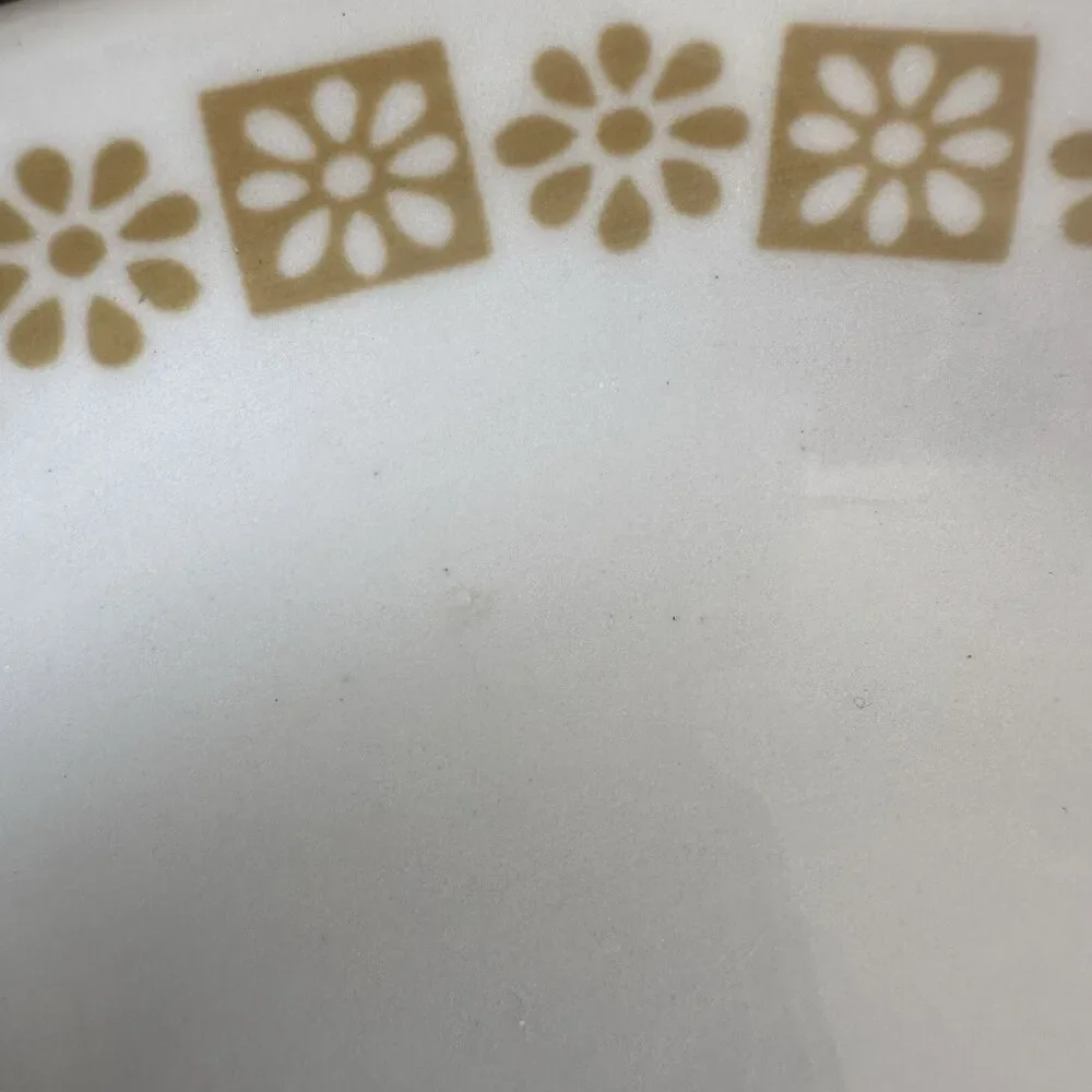 Vintage Shenango China Restaurant Ware Oval Plate Gold Daisy Floral Rim 9.5”